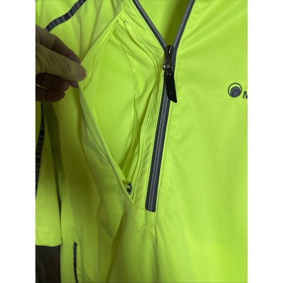 Antigua Men's Short Sleeve Golf/work Jacket Medium Pullover 1/2 Zip Neon Yellow - Picture 8 of 10